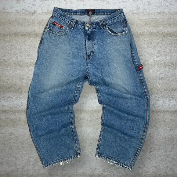 Vintage Skater Wide Leg Carpenter Jeans Polo Medium Wash Baggy Denim Y2K - Picture 2 of 9